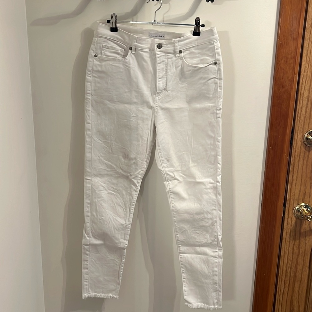 LOFT Stretch fit White denim jeans